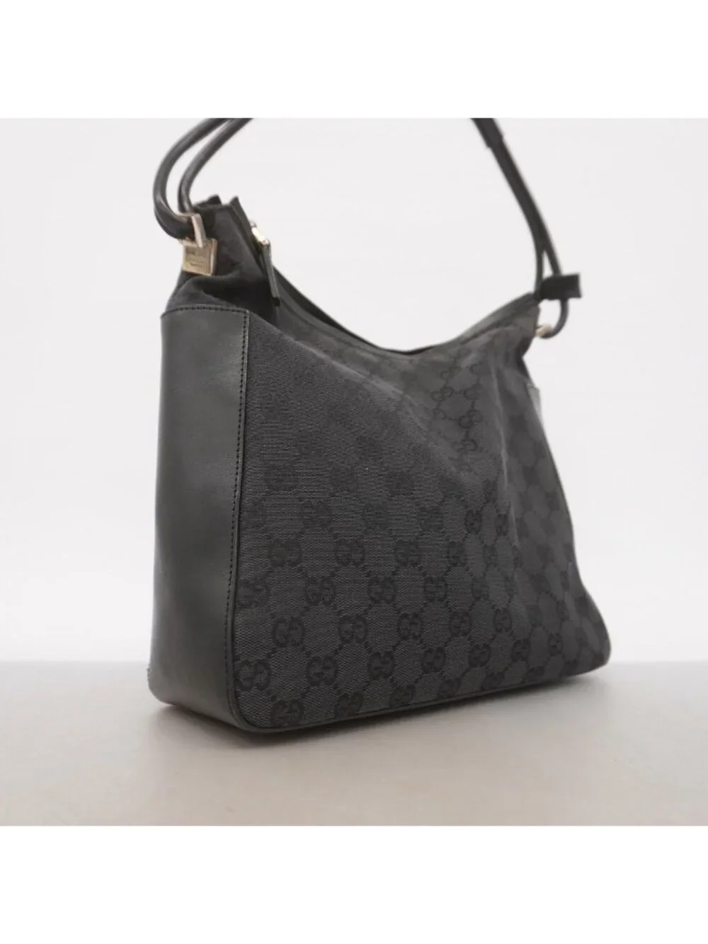 Gucci Shoulder Bag GG Canvas 001 Black Silver - Picture 2 of 10